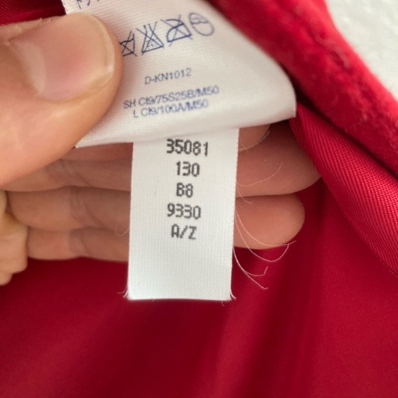 Vintage Lands' End Wool Cashmere Blazer Red Shoulder Pads Academia Preppy Size 8 - Picture 13 of 13